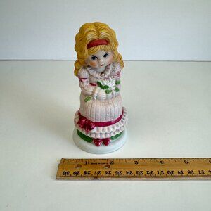 Vtg Pomander Potpourri Holder Porcelain Jasco Girl Roses Pink Girly Victorian‎